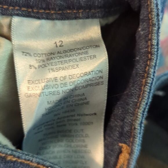 Aeropostale‎ Girls floral embroidered skinny jeans size 12 NWT - Picture 4 of 7